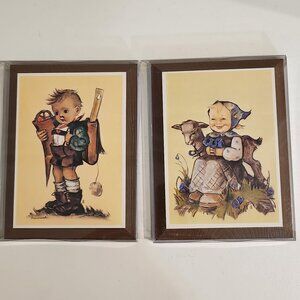 Two German Hummel Plaques Art Decor NIB With Zug Switzerland Stickers